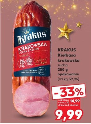 Kiełbasa krakowska sucha KRAKUS promocja w Kaufland