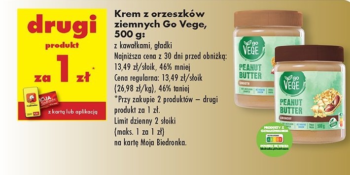Krem orzechowy smooth Govege promocja w Biedronka