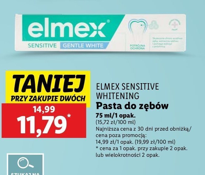 Pasta do zębów gentle whitening Elmex sensitive professional promocja w Lidl