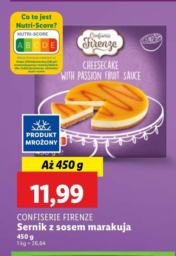 Sernik z sosem marakuja Confiserie firenze promocja w Lidl