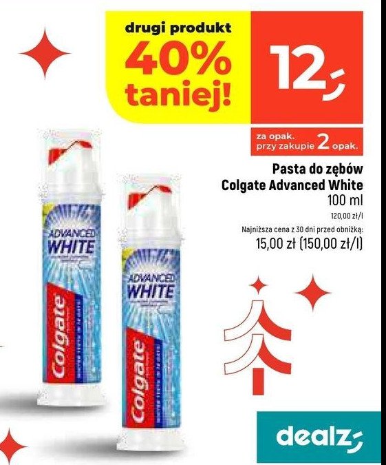 Pasta do zębów z pompką Colgate advanced white promocja