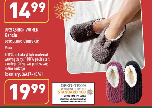 Kapcie ocieplane damskie rozm. 36/37-40/41 Up2fashion promocja