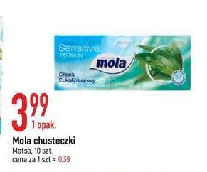 Chusteczki higieniczne olejek eukaliptusowy Mola sensitive promocja