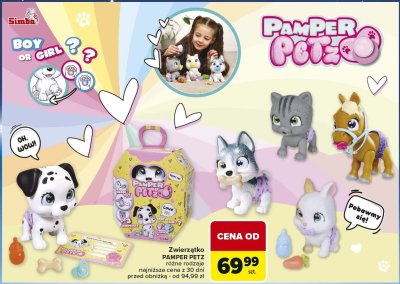 Zwierzątko PAMPER PETZ różne rodzaje promocja w Carrefour
