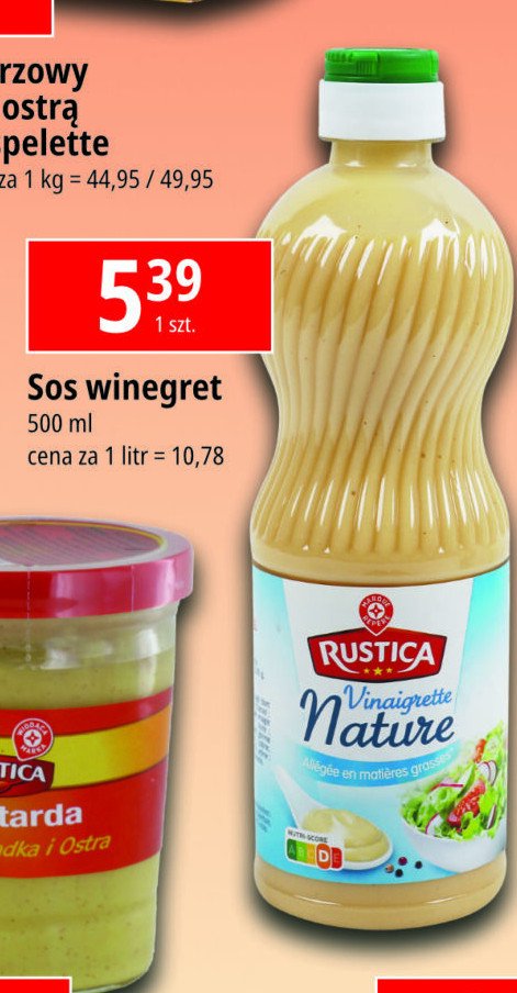 Sos winegret naturalny Wiodąca marka rustica promocja