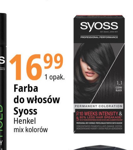 Krem do koloryzacji włosów 1-1 czerń Syoss professional performance promocja