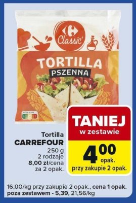 Tortilla pszenna Carrefour Classic promocja w Carrefour Express