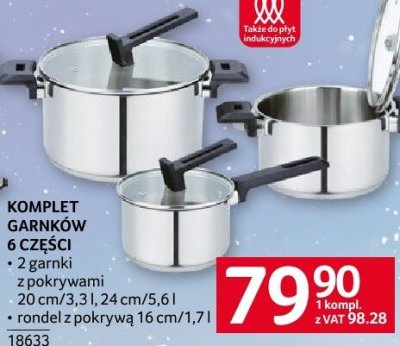 Komplet garnków KOMPLET GARNKÓW 6 CZĘŚCI promocja w Selgros