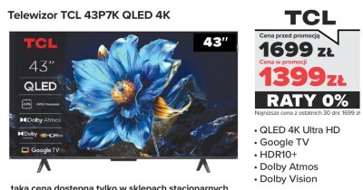 Telewizor TCL 43P7K QLED 4K 43" promocja w NEONET