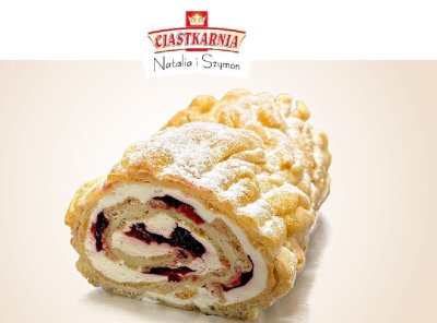 Ciasto rolada karpatka z owocami leśnymi promocja w TOPAZ