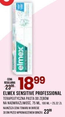 Pasta do zębów Elmex Sensitive Professional, 75 ml promocja w Drogerie Natura