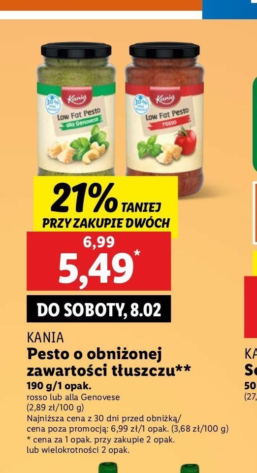 Pesto alla genovese o obniżonej zawartości tłuszczu Kania promocja w Lidl