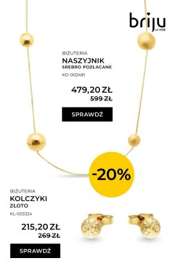 Naszyjnik srebro pozłacane promocja w Briju