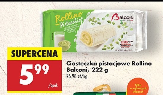 Ciastka rollino pistacja Balconi promocja
