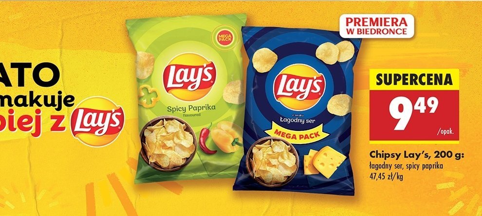 Chipsy łagodny ser Lay's promocja w Biedronka