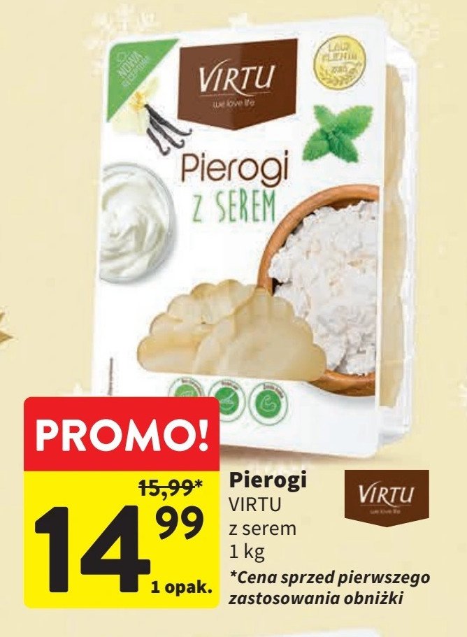 Pierogi z serem Virtu promocja w Intermarche