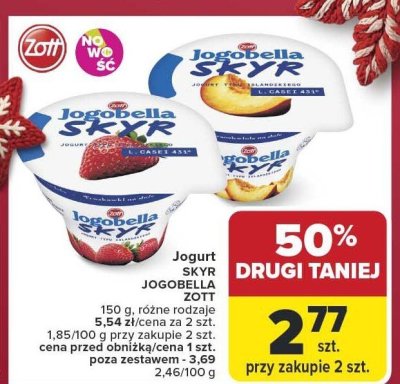 Jogurt Skyr Jogobella, różne rodzaje promocja w Carrefour Market