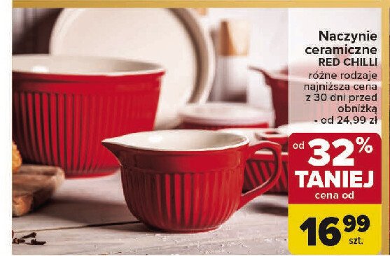 Naczynie ceramiczne red chili promocja w Carrefour