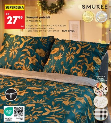 Pościel z mikrofazy 220x200cm + 2x 70x80 cm promocja w Biedronka