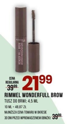 Tusz do brwi Rimmel Wonderfull Brow promocja w Drogerie Natura