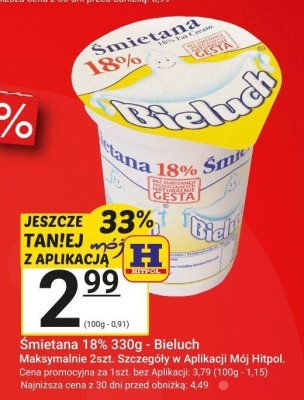 Śmietana 18% 330g - Bieluch promocja w Hitpol