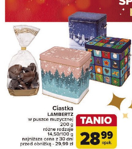 Ciastka w puszce Lambertz promocja w Carrefour