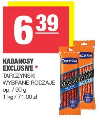 Kabanosy Exclusive Tarczyński wybrane rodzaje promocja w SPAR