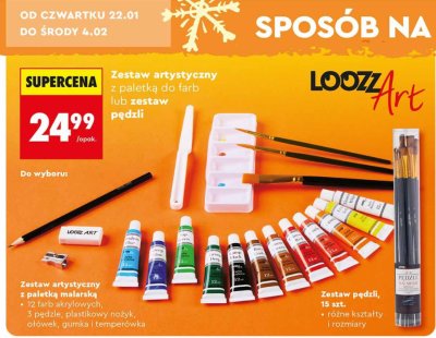 Zestaw artystyczny z paletką do farb promocja w Biedronka