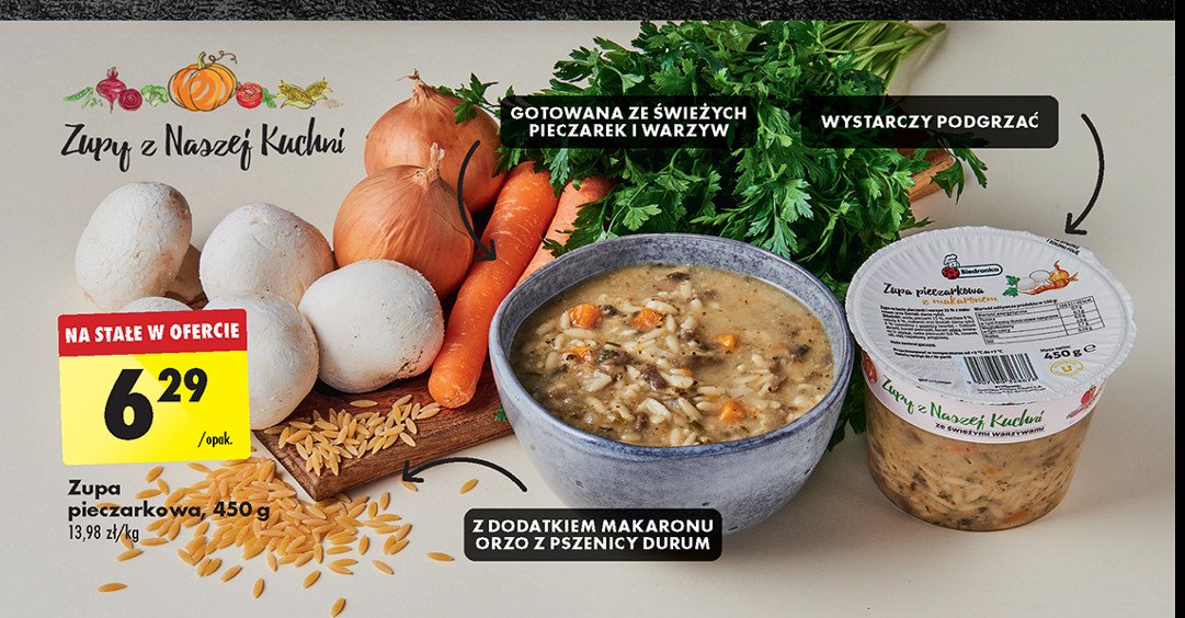 Zupa pieczarkowa z makaronem Biedronka promocja