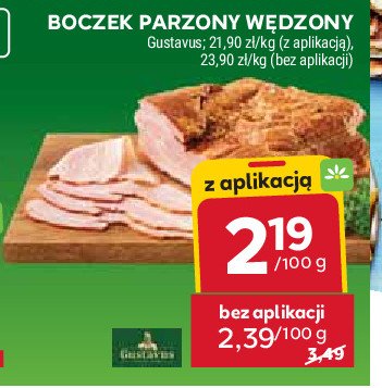 Boczek parzony wędzony Gustavus promocja w Stokrotka