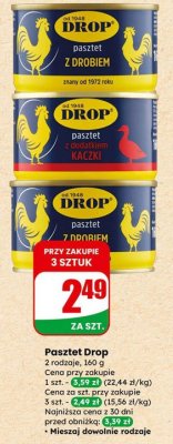 Pasztet Drop z drobiem promocja w Dino