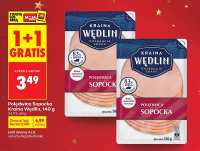 Polędwica Sopocka Kraina Wędlin, 140 g promocja w Biedronka