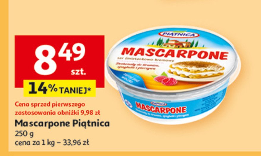 Ser mascarpone Piątnica promocja w Auchan