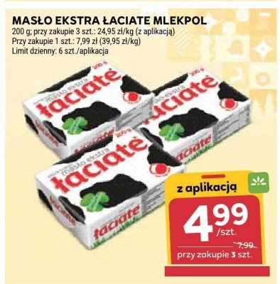 Masło Extra Łaciate Mlekpol promocja w Stokrotka