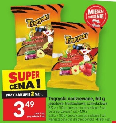 Tygrysłki nadziewane, 60 g promocja w Twój Market