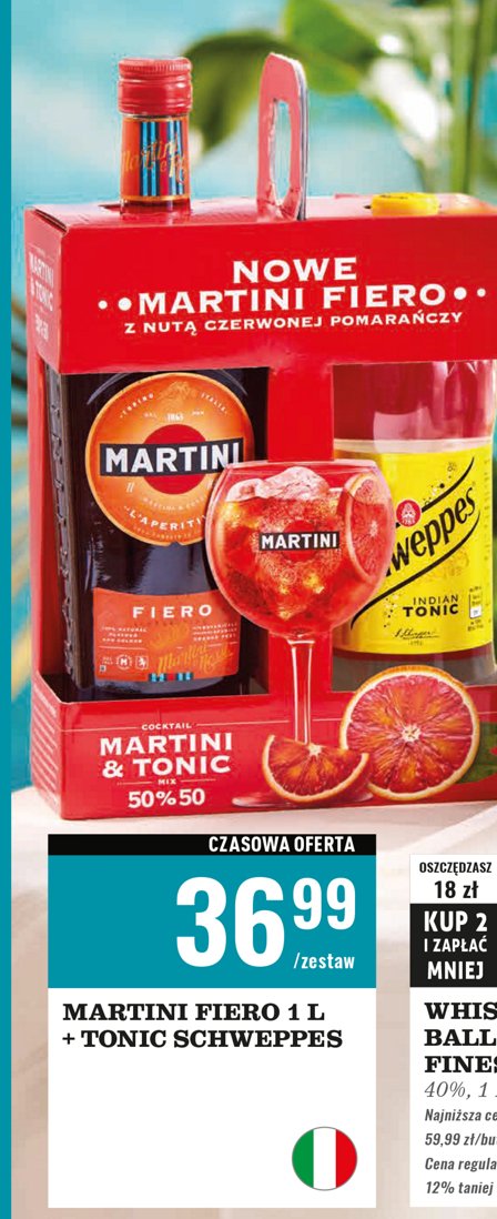 Vermouth + schweppes citrus mix 900 ml Martini fiero promocja