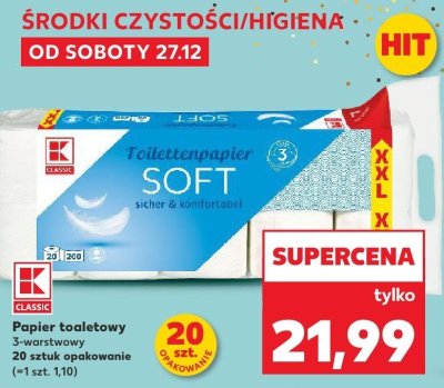 Papier toaletowy 3-warstwowy Classic promocja w Kaufland