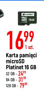 Karta pamięci micro sd 16 gb + adapter Platinet promocja