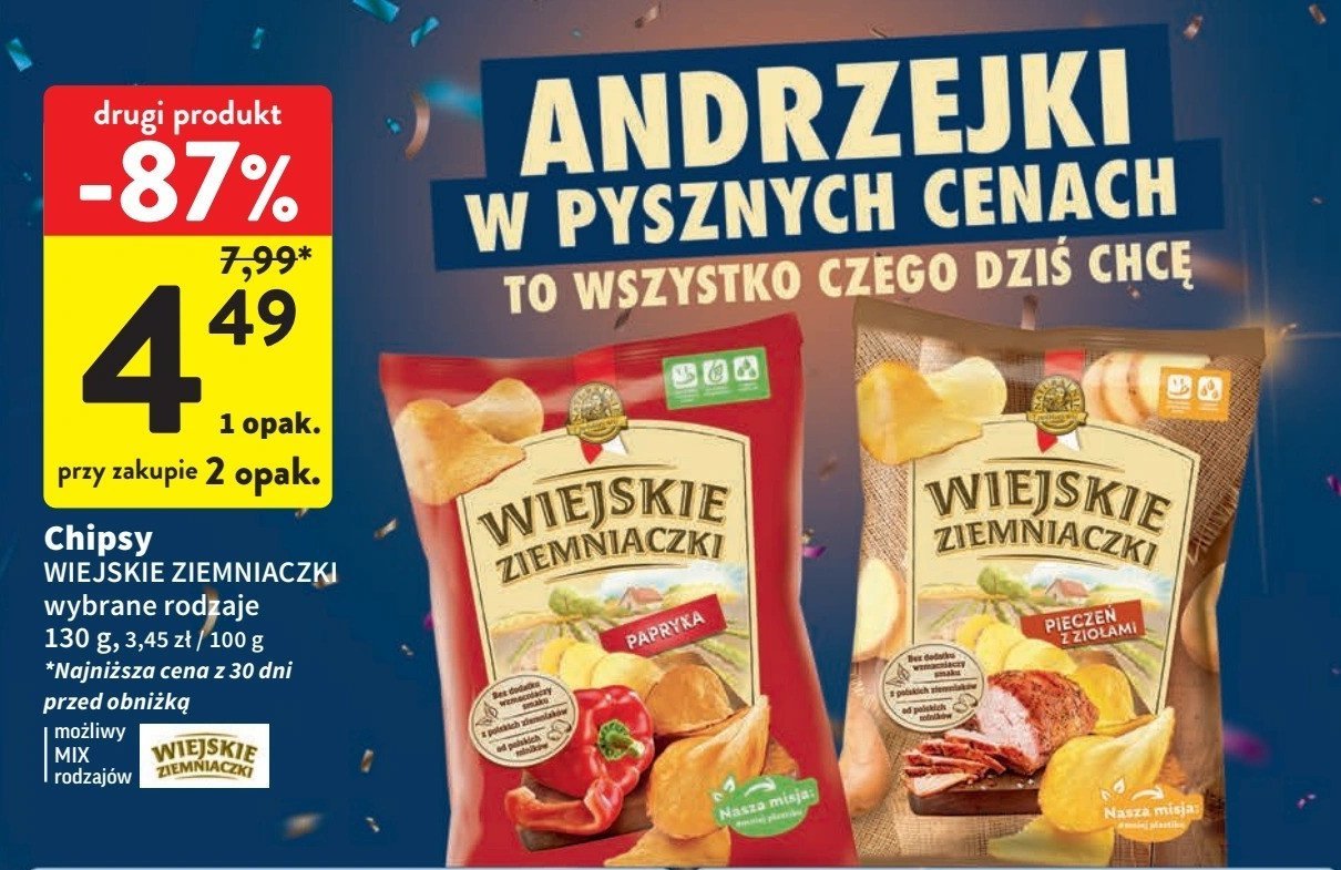 Chipsy papryka Lorenz wiejskie ziemniaczki promocja w Intermarche