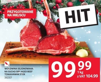 Wołowina sezonowana na sucho dry aged beef tomahawk stek promocja w Selgros