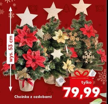 Choinka z ozdobami promocja w Kaufland