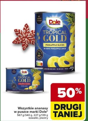 Ananasy w puszce Tropical Gold DRUGIE -50% Dole promocja w Carrefour Market