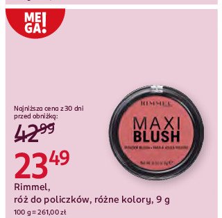 Róż do policzków 003 wild card Rimmel maxi blush promocja w Rossmann