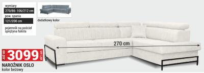 Narożnik Oslo kolor beżowy promocja w Merkury Market
