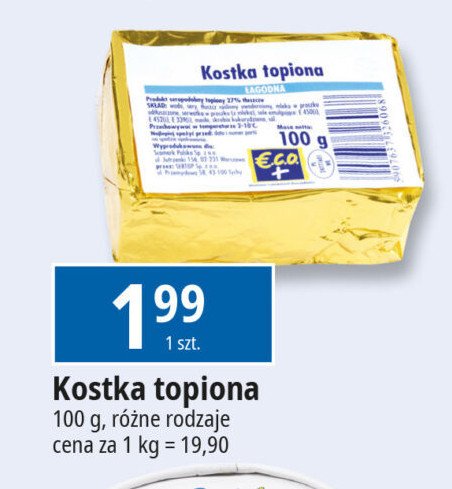 Kostka topiona łagodna Eco+ promocja w Leclerc