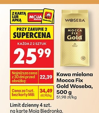 Kawa mielona Mocca Fix Gold Woseba promocja w Biedronka