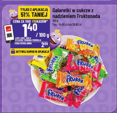 Galaretki w cukrze z nadzieniem Fruktonada promocja w POLOmarket