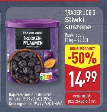 Śliwki suszone Trader joe's promocja w Aldi