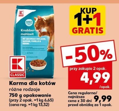 Karma dla kotów K-CLASSIC różne rodzaje promocja w Kaufland