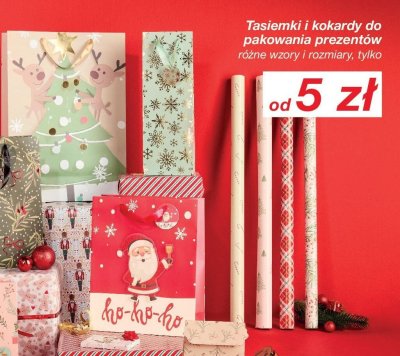 Tasiemki i kokardy do pakowania prezentów różne wzory i rozmiary promocja w KiK